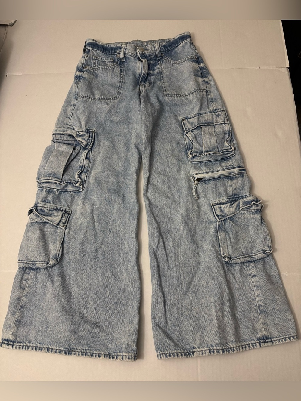 GAP Kids Cargo Baggy Jean Size Girls 14 inseam 27”
